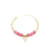 Boncuklu Kalp Bileklik - Pembe