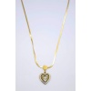 Baget Taşlı  Kalp Kolye - Altın