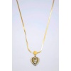 Baget Taşlı  Kalp Kolye - Altın