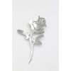 Çelik Gül Broş - Gümüş