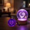 Renk Değiştiren I Love You Cam Küre Ve Kristal Anahtarlık