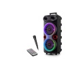 Bluetooth Karaoke Hoparlör Fm 2 X 8 Led’li Mikrofonlu Kumandalı 25.5 X 21 X 61 Cm - Siyah QS84