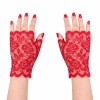 Kırmızı Dantel Parmaksız Kısa Eldiven