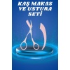 Profesyonel Taraklı Kaş Usturası ve Kaş Makası Bıyık Alma Kaş Usturası