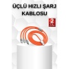 Android ve İOS Uyumlu 180 Derece Type-c Şarj Kablosu