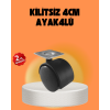 Kilitsiz 4 cm Tekerlek Ayak 4’lü Set Sessiz ve Dayanıklı