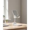 Ayarlanabilir Ergonomik Katlanabilir Masaüstü Telefon Tutucu Beyaz