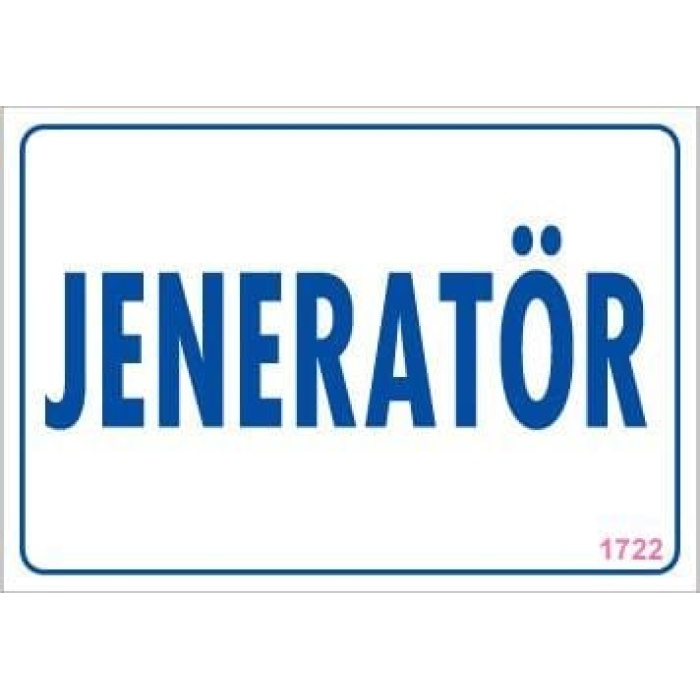Jeneratör Uyarı Levhası 17,5x25 KOD:1722