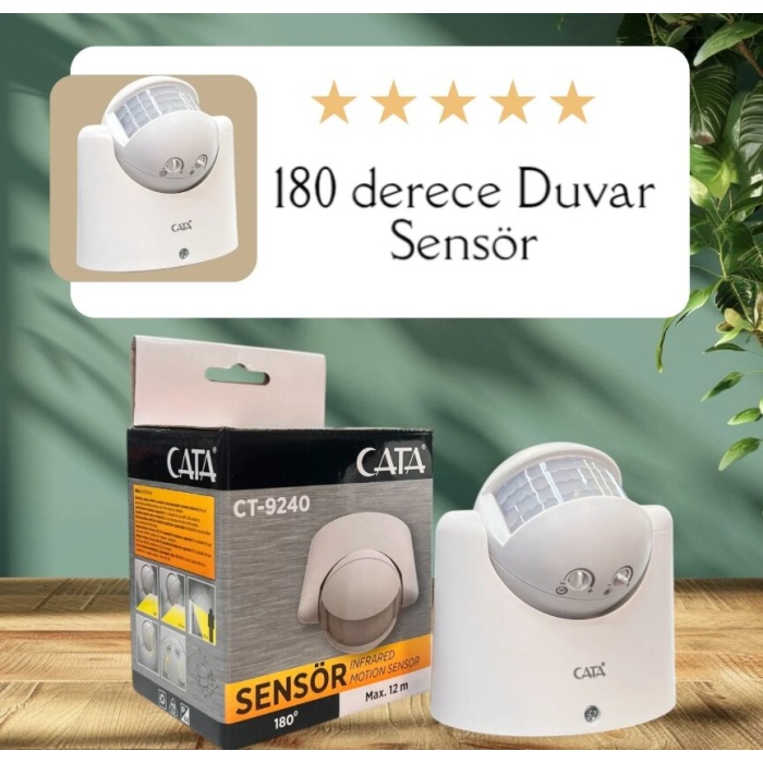 CATA 180° DUVAR TİPİ HAREKET SENSÖRÜ (1200w)