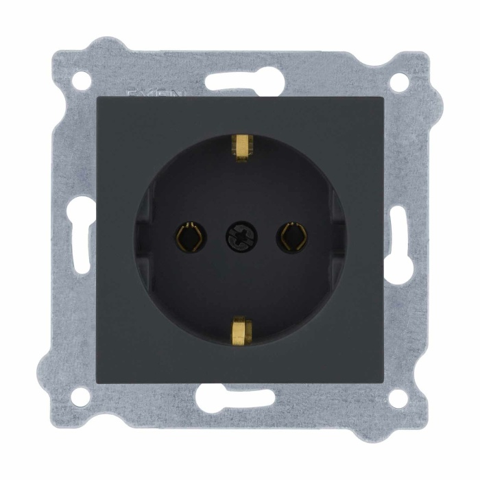 EXEN KAREL FÜME TOPRAKLI PRİZ ÇERÇEVESİZDİR 