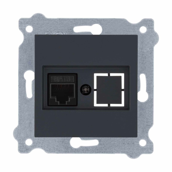 EXEN KAREL FÜME TEKLİ DATA PRİZİ CAT6 ÇERÇEVESİZDİR 