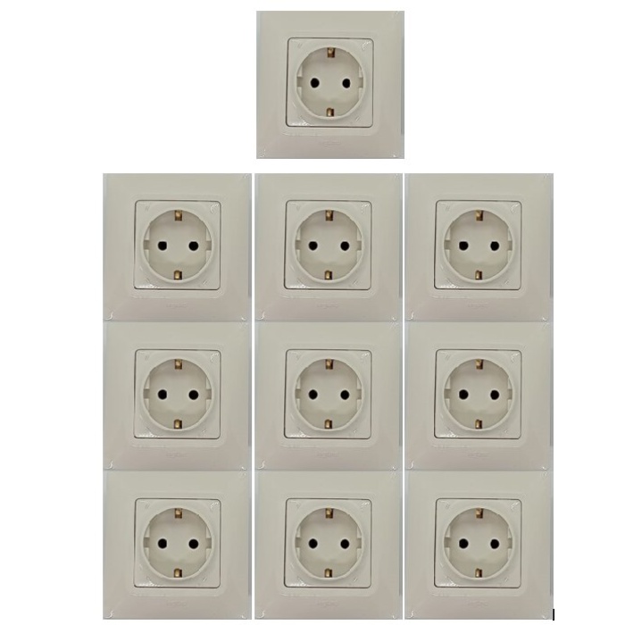 LEGRAND SALBEI TOPRAKLI PRİZ KREM 10 LU PAKET (ÇERÇEVELİ)