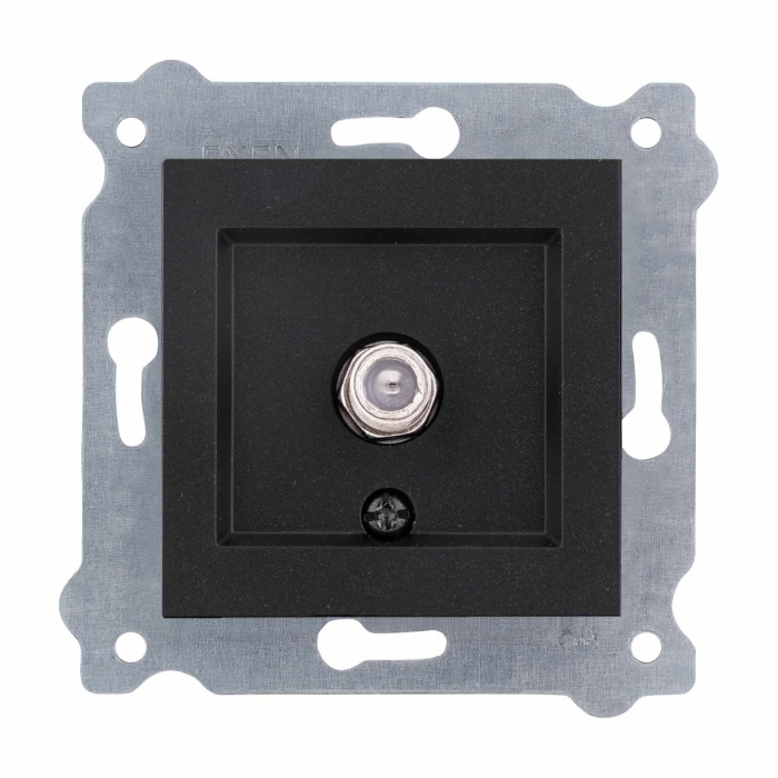 EXEN KAREL M.SİYAH UYDU PRİZİ (F KONNEKTÖR) ÇERÇEVESİZDİR 