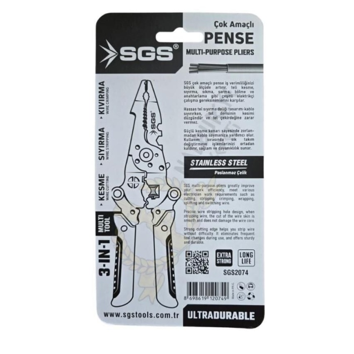Sgs 2074 Çok Amaçlı Elektrikçi Pense Seti