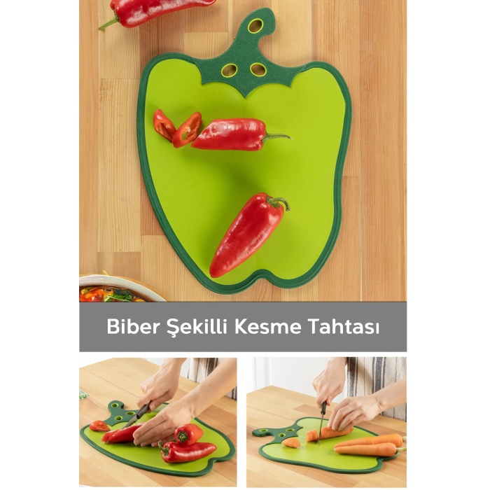 Dolma Biber Figürlü Kaydırmaz Kesme Tahtası Doğrama Panosu