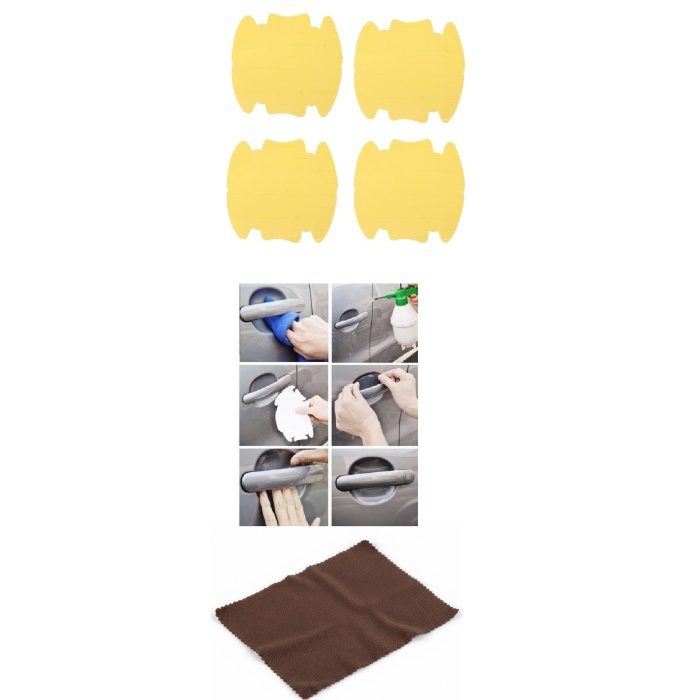 5li Set Araba Kapı Kolu Koruyucu Çizilme Önleyici Şeffaf Sticker Film Koruma Seti