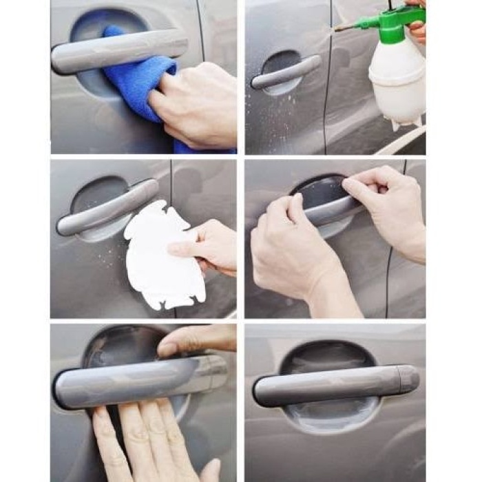 5li Set Araba Kapı Kolu Koruyucu Çizilme Önleyici Şeffaf Sticker Film Koruma Seti
