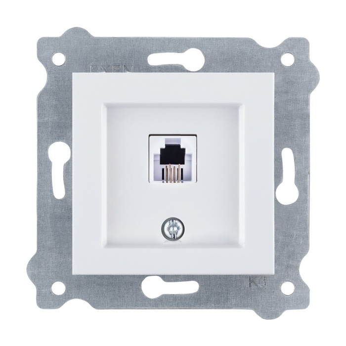 EXEN KAREL BEYAZ NÜMERİS TELEFON PRİZİ (623K KABLOLU) (MKZ)