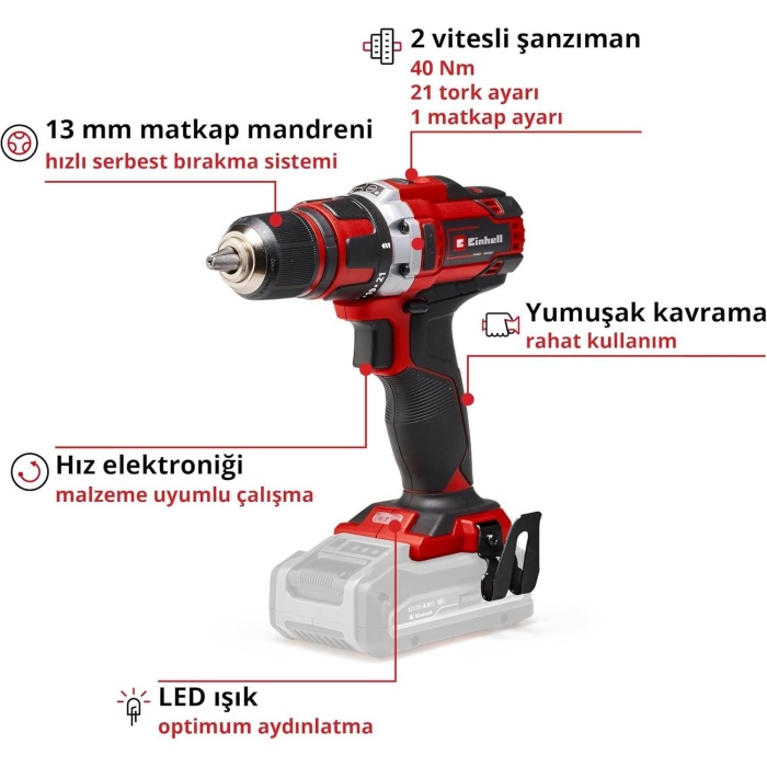 Einhell TE CD 18/40 Lİ Solo Vidalama