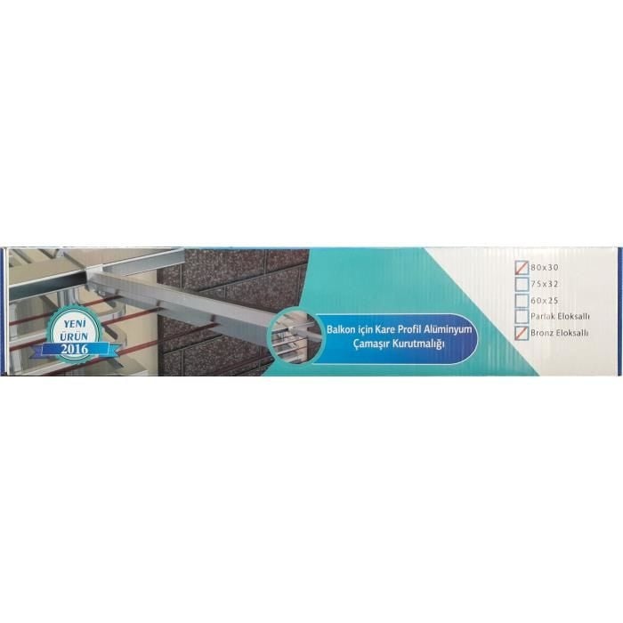 Koral Alüminyum Balkon Çamaşır Kurutma Askılığı 80x30