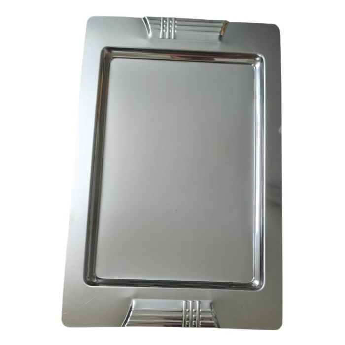 Tepsi - Çelik Kahve Sunum Tepsisi 46 x 30 Cm