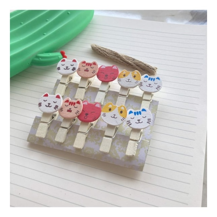 İpli Mandallı Kedili Fotoğraf Albümü Kedi Kafası Şekilli Mandal