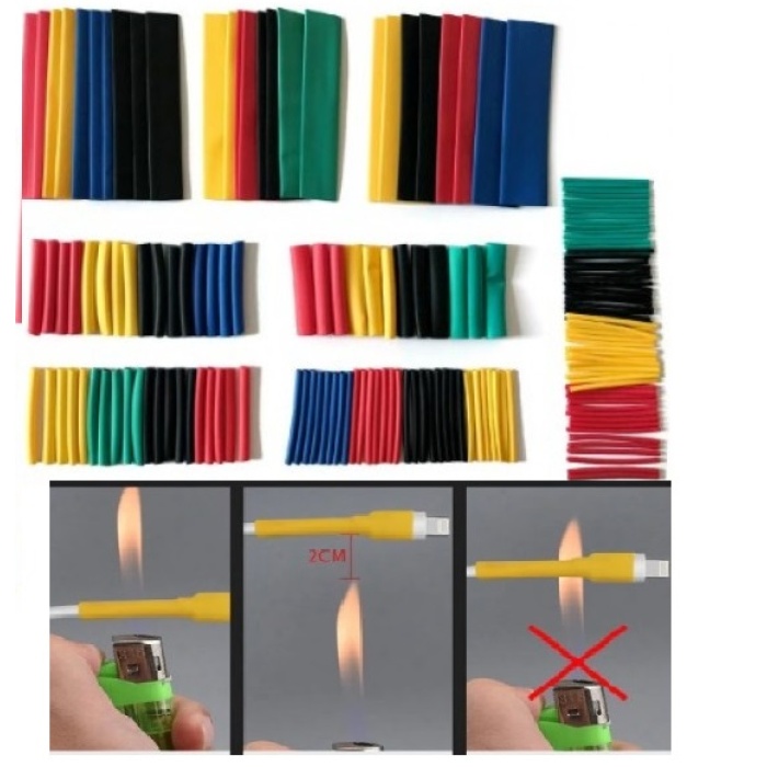 560 Parça Makaron Seti Kapaklı Kutulu Kablo Birleştirme Koruyucu Sıcaklıkla Daralan Makaron Set