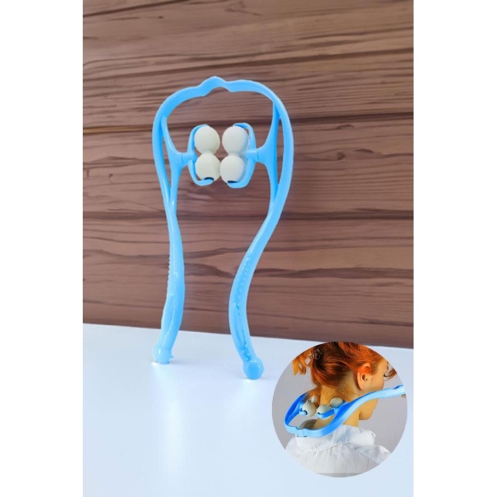 Boyun Bacak Ayak Bel Masaj Aleti Çok Fonksiyonlu Manuel 4 Tekerlekli - Mavi