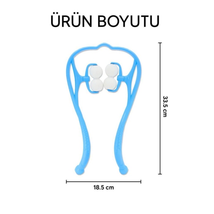 Boyun Bacak Ayak Bel Masaj Aleti Çok Fonksiyonlu Manuel 4 Tekerlekli - Mavi