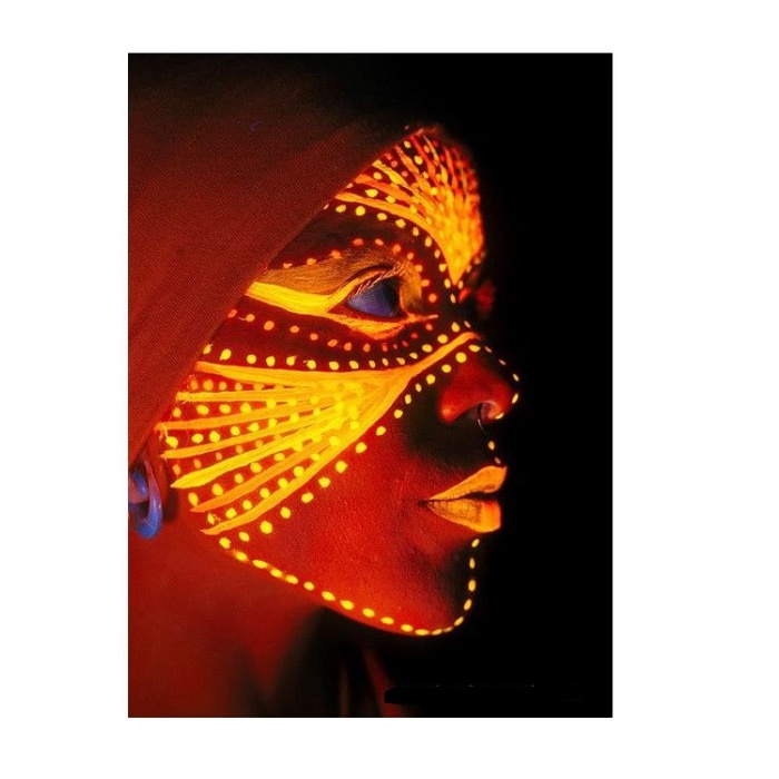 Karanlıkta Parlayan Fosforlu Neonlu Glow Parti Yüz Boyası Vücut Kremi Turuncu Renk