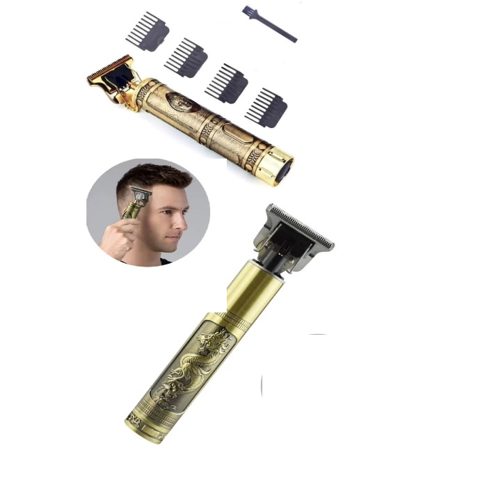 Gold Uçlu Vintage  Şarjlı Traş Makinesi Saç Sakal Ense Çizim Vucüt Kılı Tıraş Makinası