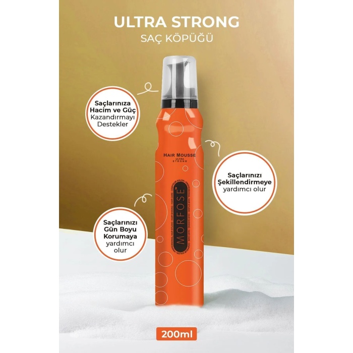 Ultra Strong Saç Köpük 200 ML - Ultra Güçlü Tutuş - mrfs
