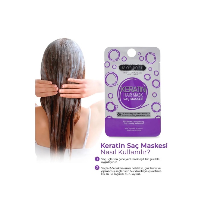 Keratin Saç Maskesi 25 ML (24 ADET) - Yıpranmış Saçlar İçin - mrfs