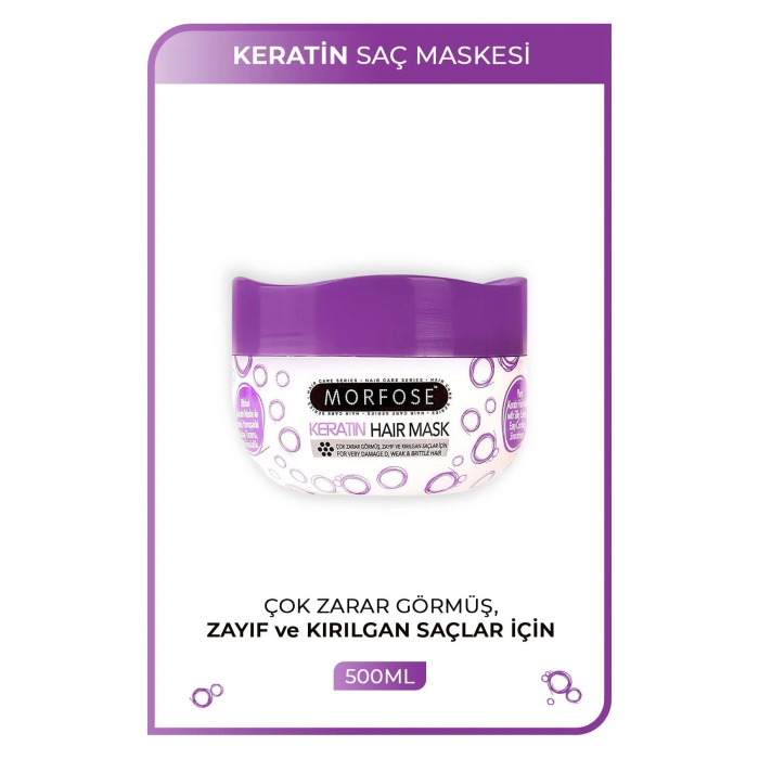 Keratin Saç Maskesi 500 ML  - Yıpranmış Saçlar için - mrfs