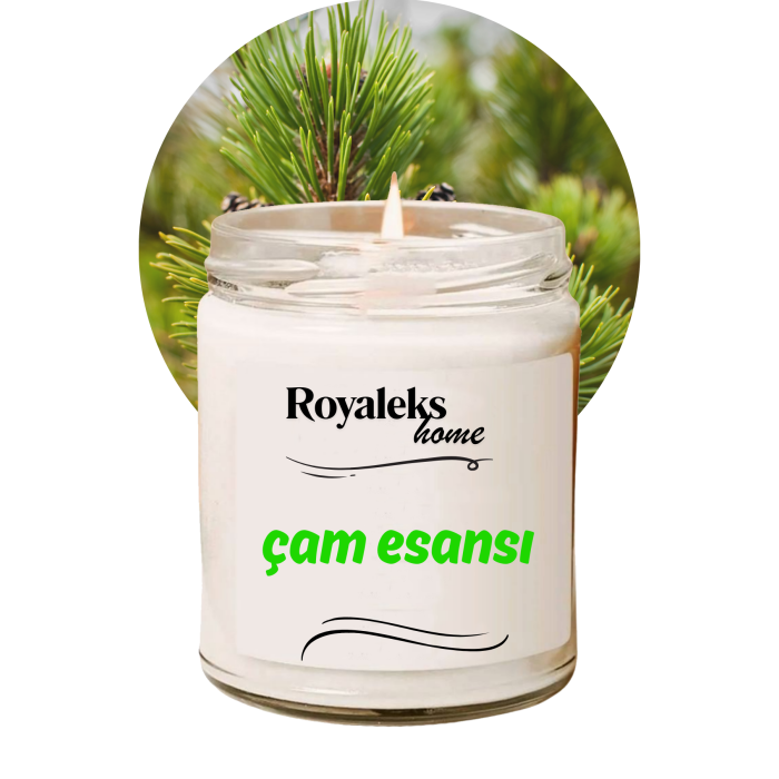 Doğal Özel Seri Kokulu Dekoratif Kavanoz Mum 210 cc - Çam Esansı - RYL