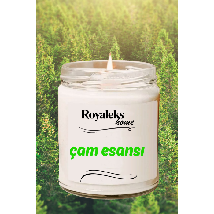 Doğal Özel Seri Kokulu Dekoratif Kavanoz Mum 210 cc - Çam Esansı - RYL