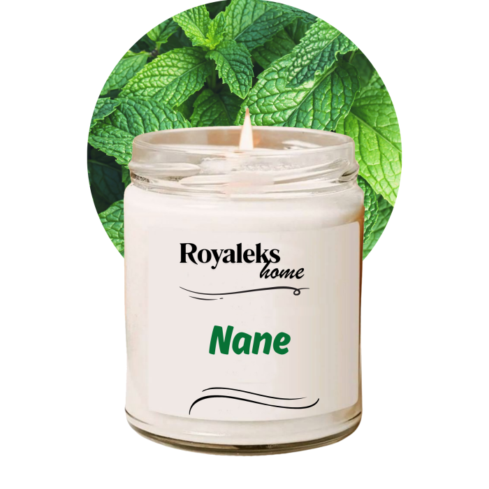 Doğal Özel Seri Kokulu Dekoratif Kavanoz Mum 210 cc - Nane Esansı - RYL