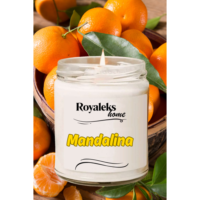 Doğal Özel Seri Kokulu Dekoratif Kavanoz Mum 210 cc - Mandalina Esansı - RYL