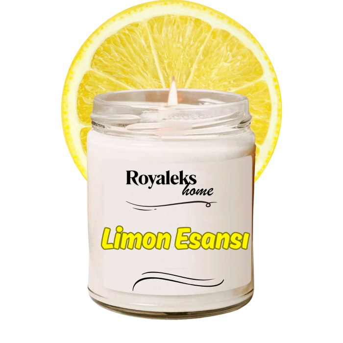 Doğal Özel Seri Kokulu Dekoratif Kavanoz Mum 210 cc - Limon Esansı - RYL