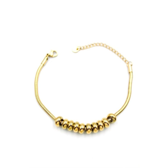 Halkalı Yılan Zincir Bileklik - Altın