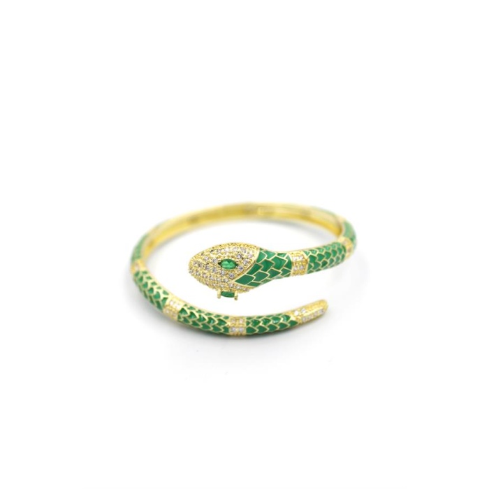 Zirkon Yılan Bilezik - Yeşil