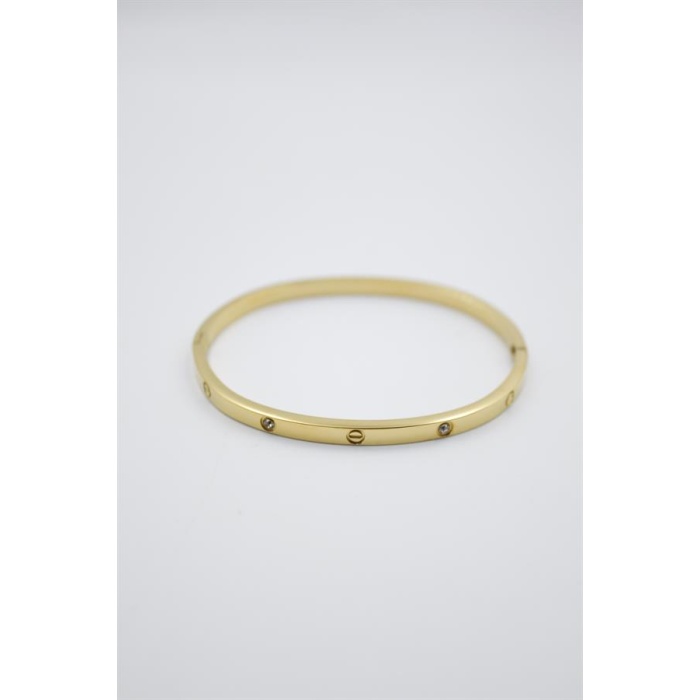 CRT Model Taşlı İnce  Bilezik - Altın