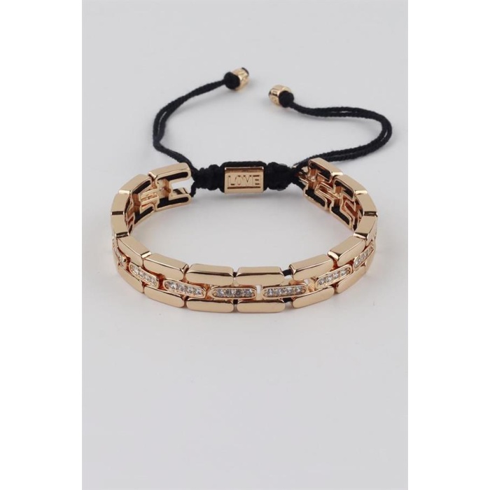 İpli Çelik Bileklik - Altın