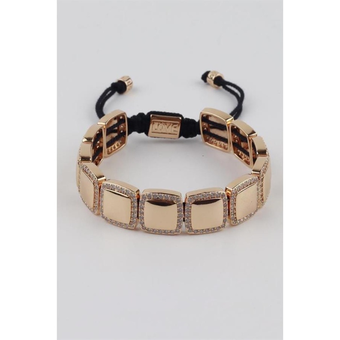 İpli Çelik Bileklik - Altın