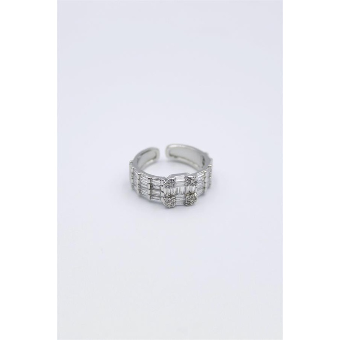 Baget Taşlı Yüzük - Gümüş