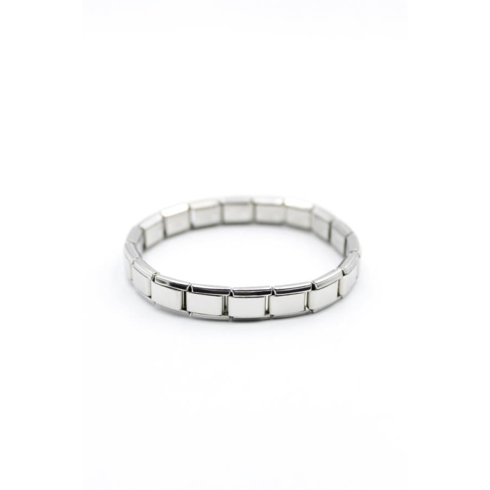 Lastikli Çelik Bileklik - Gümüş