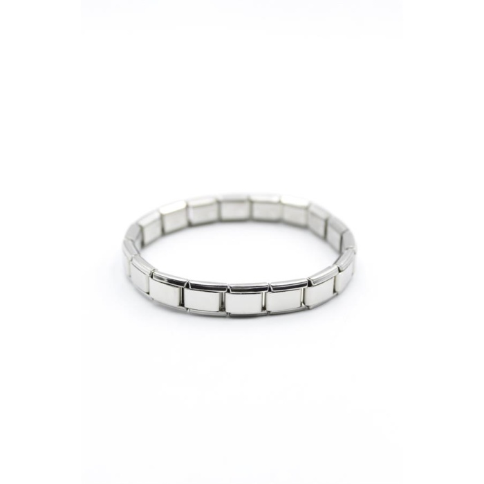 Lastikli Çelik Bileklik - Gümüş