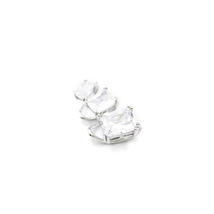 Taşlı Kıkırdak Küpe - Gümüş