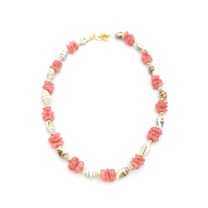 Deniz Kabuğu Kolye - Nar Çiçeği