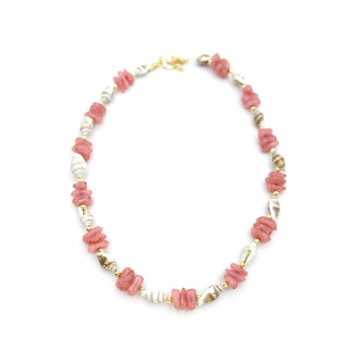 Deniz Kabuğu Kolye - Nar Çiçeği